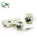 Hand-painted Red Plum Blossom with Magpie, Portable/Travel Tea Set, Gaiwan, Pitcher, 6 Cups+ Tweezer